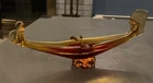 MURANO Hand Blown Glass Gondola Ashtray Gold Tones ITALY Gorgeous Vintage