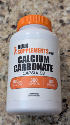 Bulk Supplements Calcium Carbonate 360 capsules exp: 01/2028