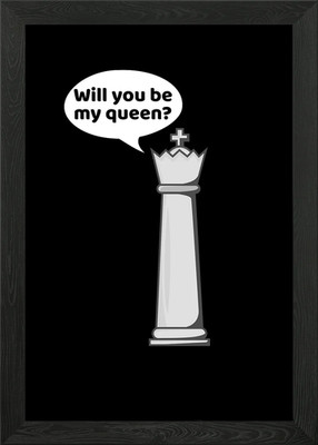 Will You Be My Queen Chess Framed Wall Art Poster Canvas Print Picture