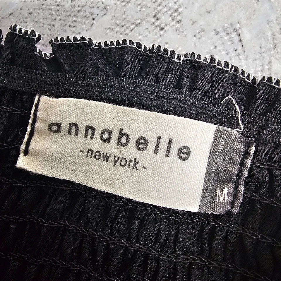 Maxi Vestido En Niveles Mujer Mediano Negro Tubo Calado Halter Boho ANNABELLE Nueva York Foto 3 de 4