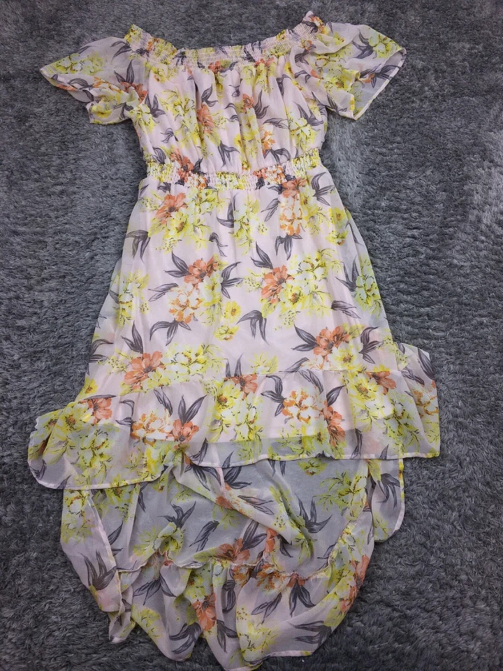 Lily Rose 连衣裙女式 XL 码花卉肩领高低流畅夏季 — 第 3/4 张图片