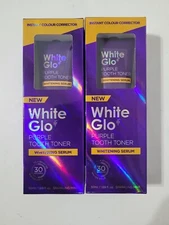2x White Glo Purple Tooth Toner Whitening Serum Colour Corrector 1.69oz EXP /28