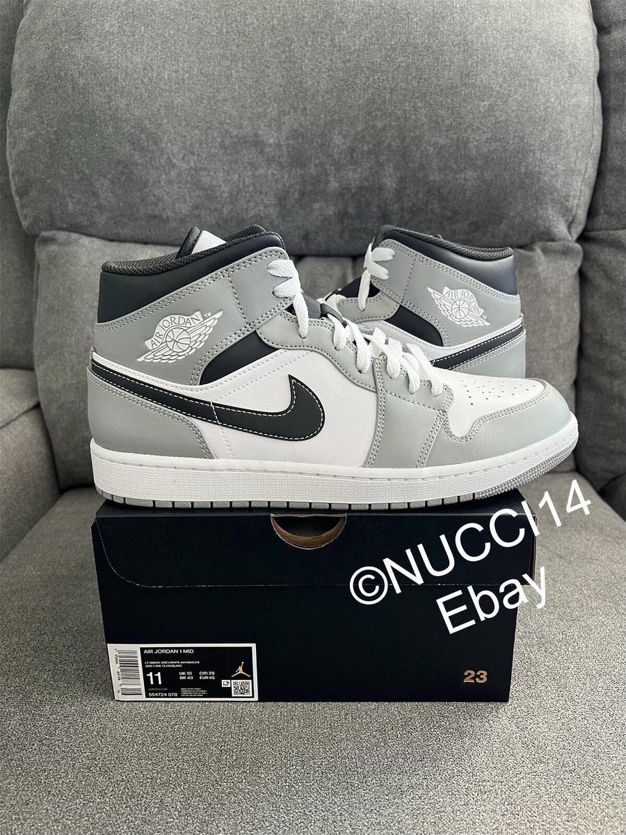 Size 11 - Jordan 1 Mid Light Smoke Grey for sale online | eBay