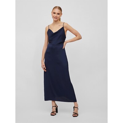 Vila Womens Avenna Maxi Dress Ball Gowns Cowl Neck