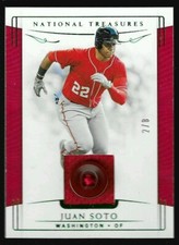 JUAN SOTO 2019 National Treasures Game Used BUTTON #/8 Nationals EXTREMELY RARE 