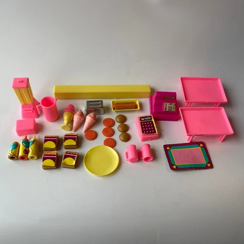 VTG 1988 Barbie Soda Shoppe Playset lot Mattel Replacement Parts Blender Food