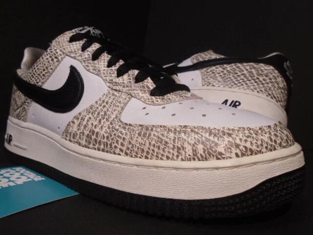 2018 NIKE AIR FORCE 1 LOW RETRO COCOA SNAKE SKIN WHITE BLACK ATMOS