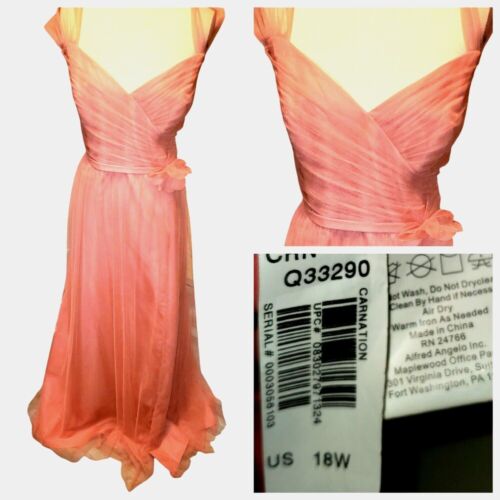 Beautiful Alfred Angelo Disney Princess Fairytale Coral Wedding Dress Size 18w