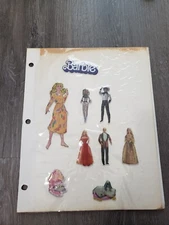 VTG 80s Multicolor Barbie Puffy Stickers Bunny Stickers Photo Album Page READ