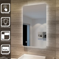 Sonni Badspiegel Wandspiegel Mit Led Beleuchtung Bad Beschlagfrei Touch 100X60Cm