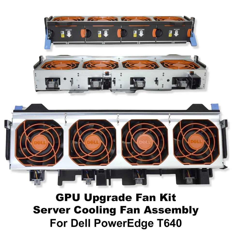 Dell PowerEdge T640 Server GPU Cooling 12V 4-Fan Cage Assembly 6KK42 NR6CV - Image 2 of 4