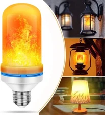LED Flame Light Bulb Simulated Burn Fire Effect Xmas 4 Modes Flicker Lamps E26