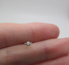 Titanium Simulated Round White Opal Push Back 3mm Single Pushback Earring