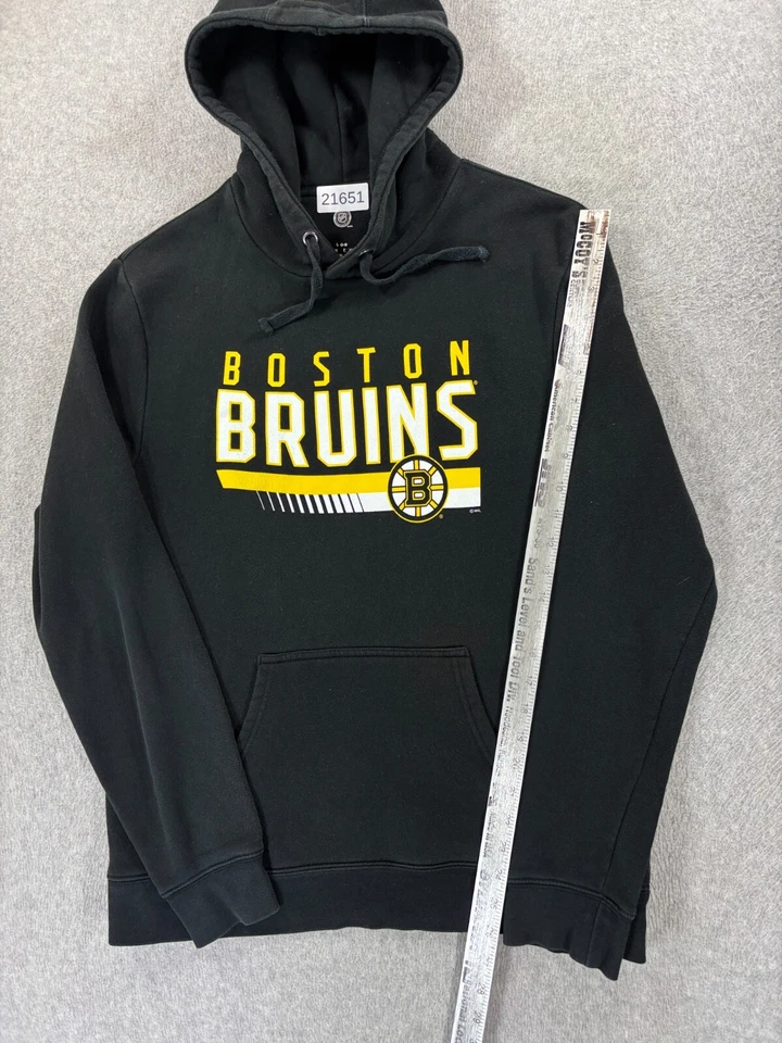 Boston Bruins NHL Screened Hockey Hoodie Sweatshirt (Men's Large) Black - Image 4 of 4