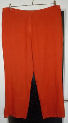 Lagenlook BACKSTAGE Leinen-Hose Größe 4 orangerot Hose - Bild 1 von 2