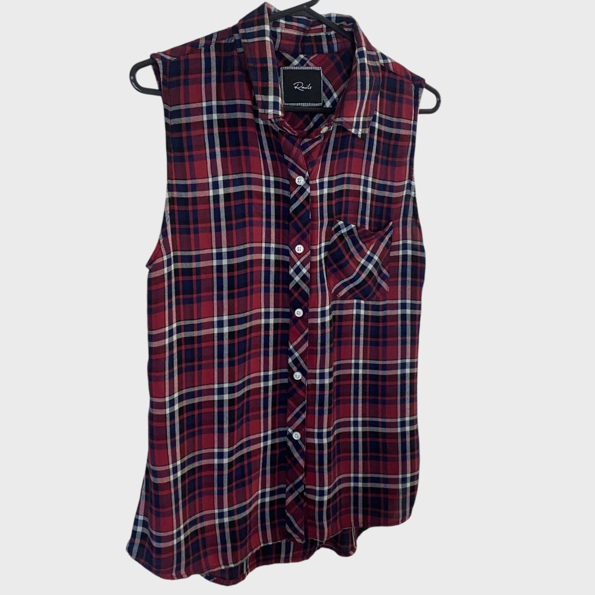 トップス FOG Sleeveless Plaid Flannel Shirt FOG Sleeveless Plaid Flannel Shirt