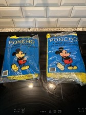 Vintage Disney Parks Mickey Mouse Rain Poncho Adult One Size Fits All Lot Of 2