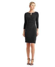 Lauren Ralph Lauren Women's Black Wrap-Style Jersey Dress - 4 - Black