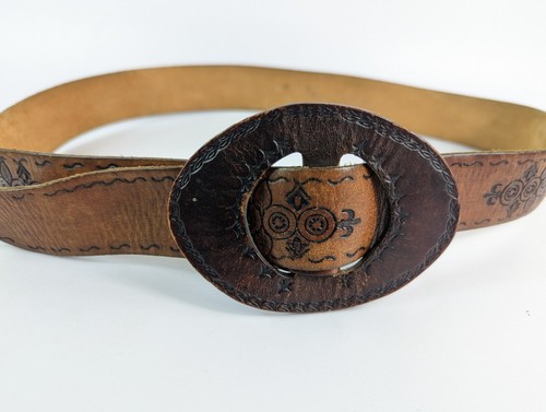 Magama Brown Leather Hip Belt Waist 32in -36in - Picture 2 of 2