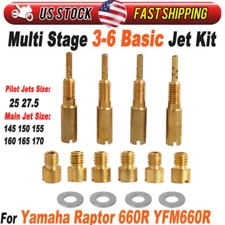 For 01-05 Raptor 660R Carb Multi Jet Kit YFM660R Pilots 25/27.5 Mains 145-170 US