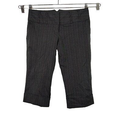 No Boundaries Gray Stripe Capri Dress Pants Juniors Size