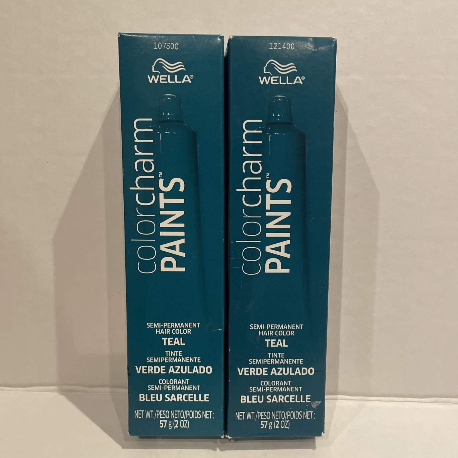 (2) Wella Color Charm Paints Semi-Permanent Hair Color  Teal 2 oz Ea