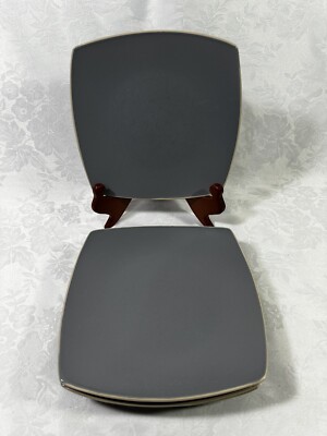Gibson Elite Soho Lounge (4) Salad Plates Matte Gray 7.5 