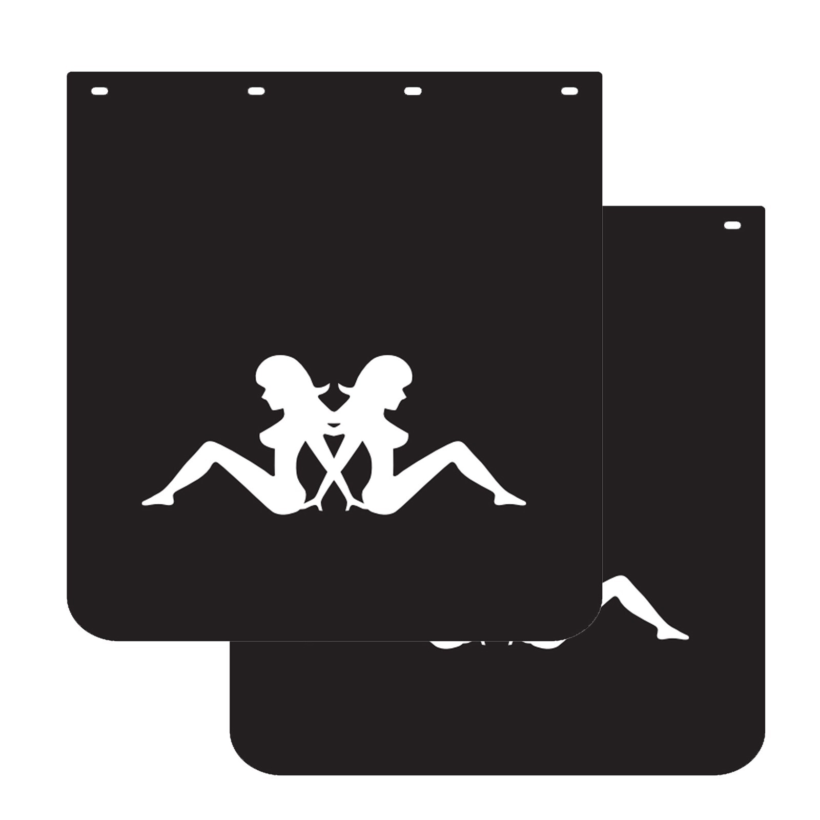 24x24 Black PVC Polymer Semi Truck Mud Flaps Pair for Tractor Trailers