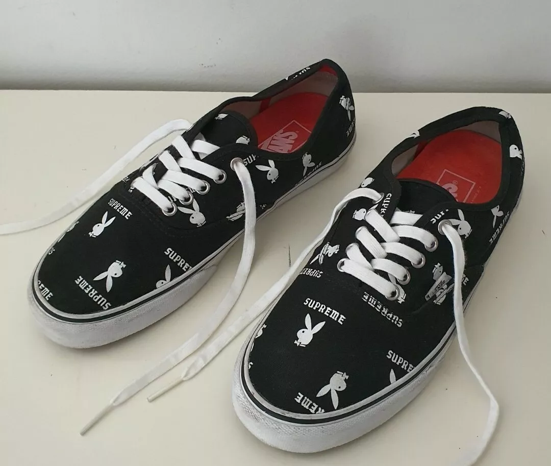 SS14 Supreme Vans Playboy Authentisch Pro Eu 43 UK 9 US 10 Turnschuhe Schwarz
