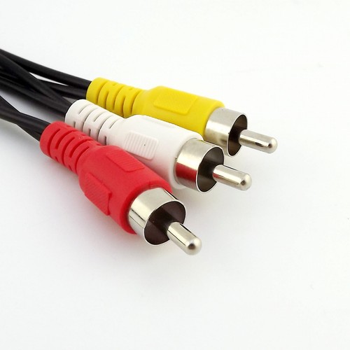 Video AV 3 RCA Phono Male Plug to 6 RCA Female Jack Splitter Audio Adapter Cable - Picture 3 of 4
