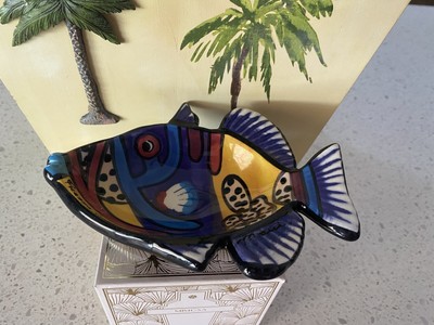 Colorful Trigger Fish Pottery BEN DILLON  Artist Hand Made Ceramic Bowl Trinket