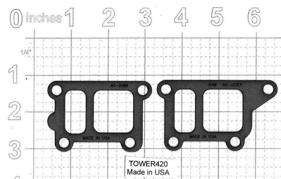 2 Intake Manifold Gaskets For Kawasaki FD620D Engine - Replaces 110602087 / 110602088 5 thumbnail image