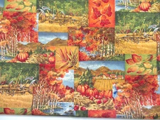 OOP  2004 VIP Cranston Fall Scenes Trees Leaves Fields Streams Village  1+ Yards
