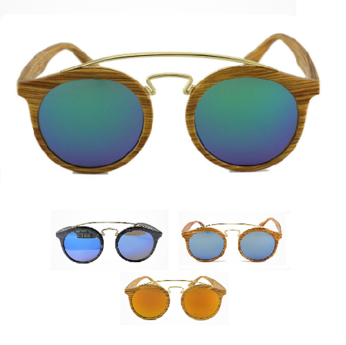 Occhiali Da Sole Uomo Donna Effetto Legno Rotondi Retrò Wood Specchio Surf  2019 | eBay
