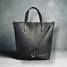 MELROSE and MARKET BLACK PEBBLED LEATHER TOTE VINTAGE EX/CONDITION