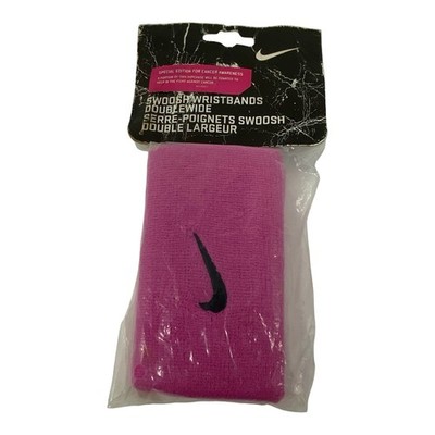 Nike Swoosh Doublewide Wristbands Pink Cancer Awareness Special Edition OSFM
