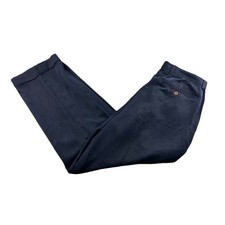 VINTAGE TOMMY BAHAMA 100 SILK Dress Pant Mens Size 34x28 Navy Blue Pleated Cuff