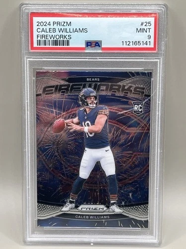2024 Panini Prizm - Fireworks Caleb Williams #25 (RC) Bears PSA 9