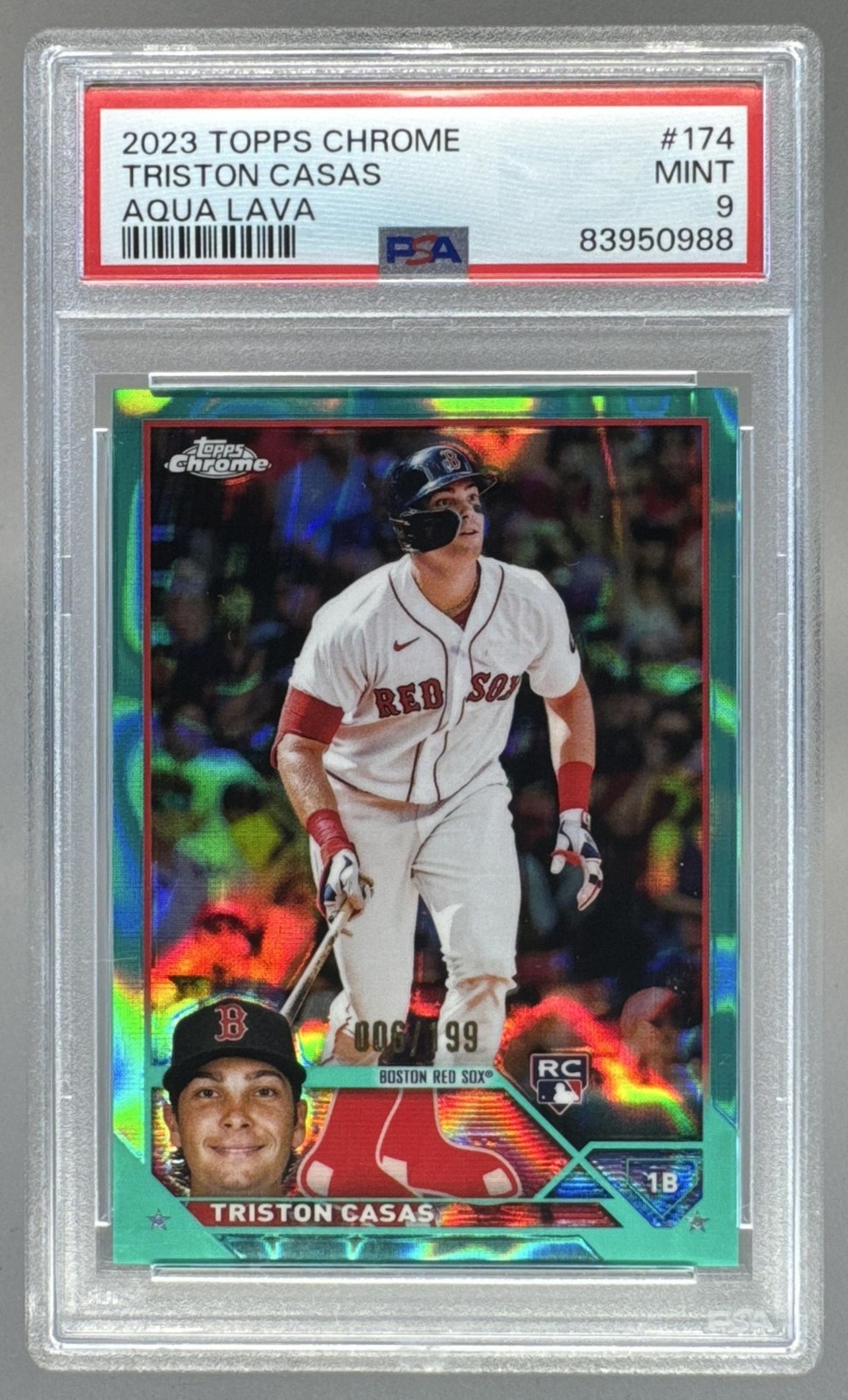 2023 Topps Chrome #174 Triston Casas RC Aqua Lava Refractor /199 PSA 9 83950988