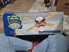 Hunter 44 Baseball Ceiling Fan Reversible 100 Watt 21841 MISSING HOME BASE!!!