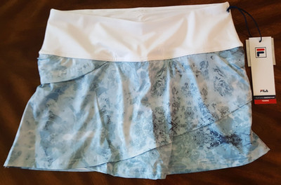 Fila Women's Tennis Pickleball Essentials Tiered Skirt Skort TW016439 Ocean Blue