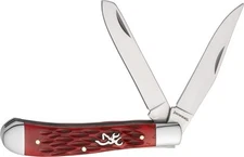Browning Trapper Red Pocket Knife Stainless Steel Clip & Spey Blades - 3220547B