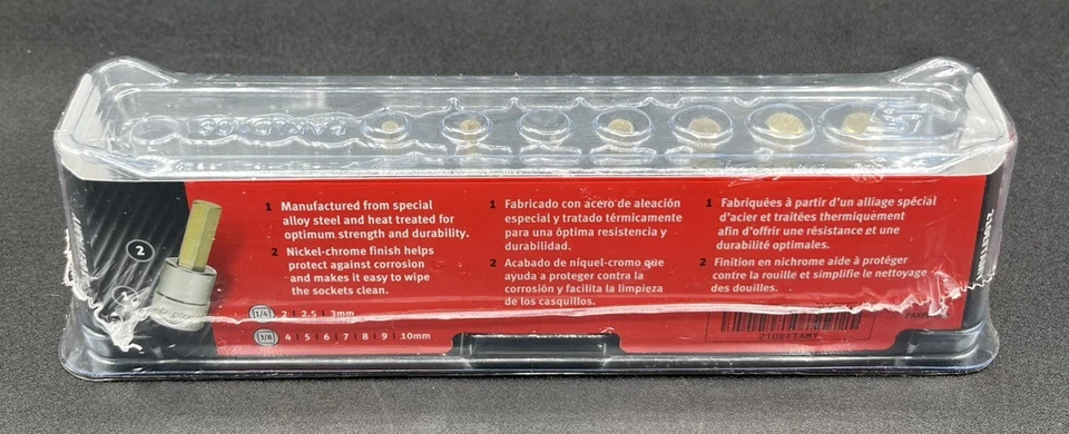 SNAP ON 210EFTAMY 10PC COMBINATION METRIC HEX BIT SOCKET SET (2-10MM (MVP033944) - Image 3 of 3