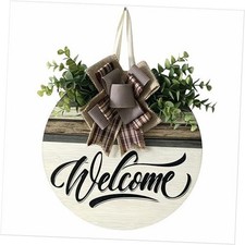 Welcome sign front door wreath decoration four seasons porch decoration welcome
