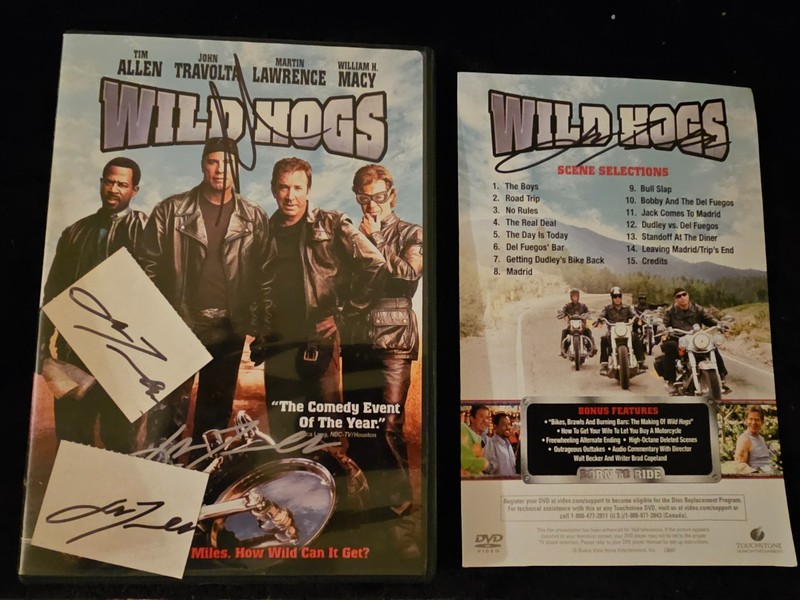 John Travolta and Tim Allen Signed DVD, Insert, & Movie Tickets from "Wild Hogs"