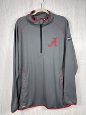 Alabama Crimson Tide Pullover Mens XXL Gray 1/4 Zip NCAA Football Bama Gameday