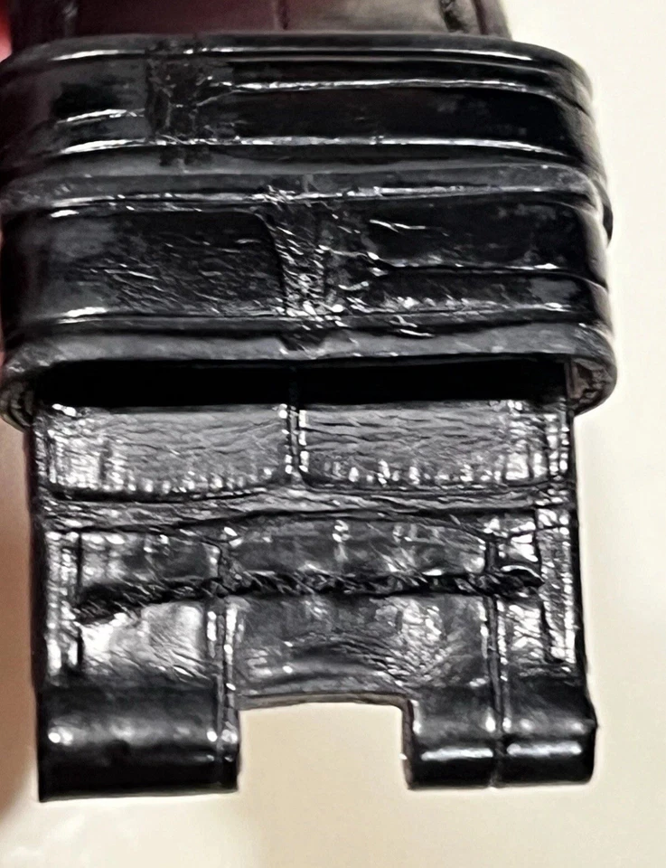 Auténtica correa de reloj Officine Panerai 22 mm negra de cocodrilo OEM Foto 3 de 4