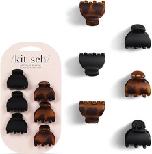 Claw clips small tortoise black 6pc hair accessory 1.18 inch hold bangs