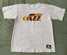 VINTAGE NBA UTAH JAZZ BASKETBALL T-SHIRT GRAY MENS SZ. MEDIUM STARTER