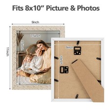 3 Pack 8x10 Brown Photo Picture Frame Plexiglass Front Wall Tabletop Gallery